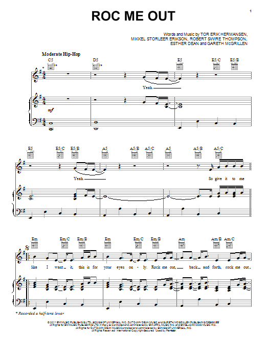 Rihanna Roc Me Out Sheet Music Notes & Chords for Piano, Vocal & Guitar (Right-Hand Melody) - Download or Print PDF