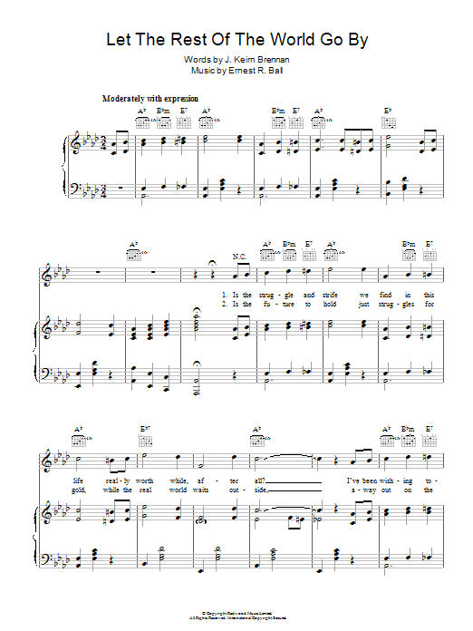 Ringo Starr Let The Rest Of The World Go By Sheet Music Notes & Chords for Piano, Vocal & Guitar (Right-Hand Melody) - Download or Print PDF