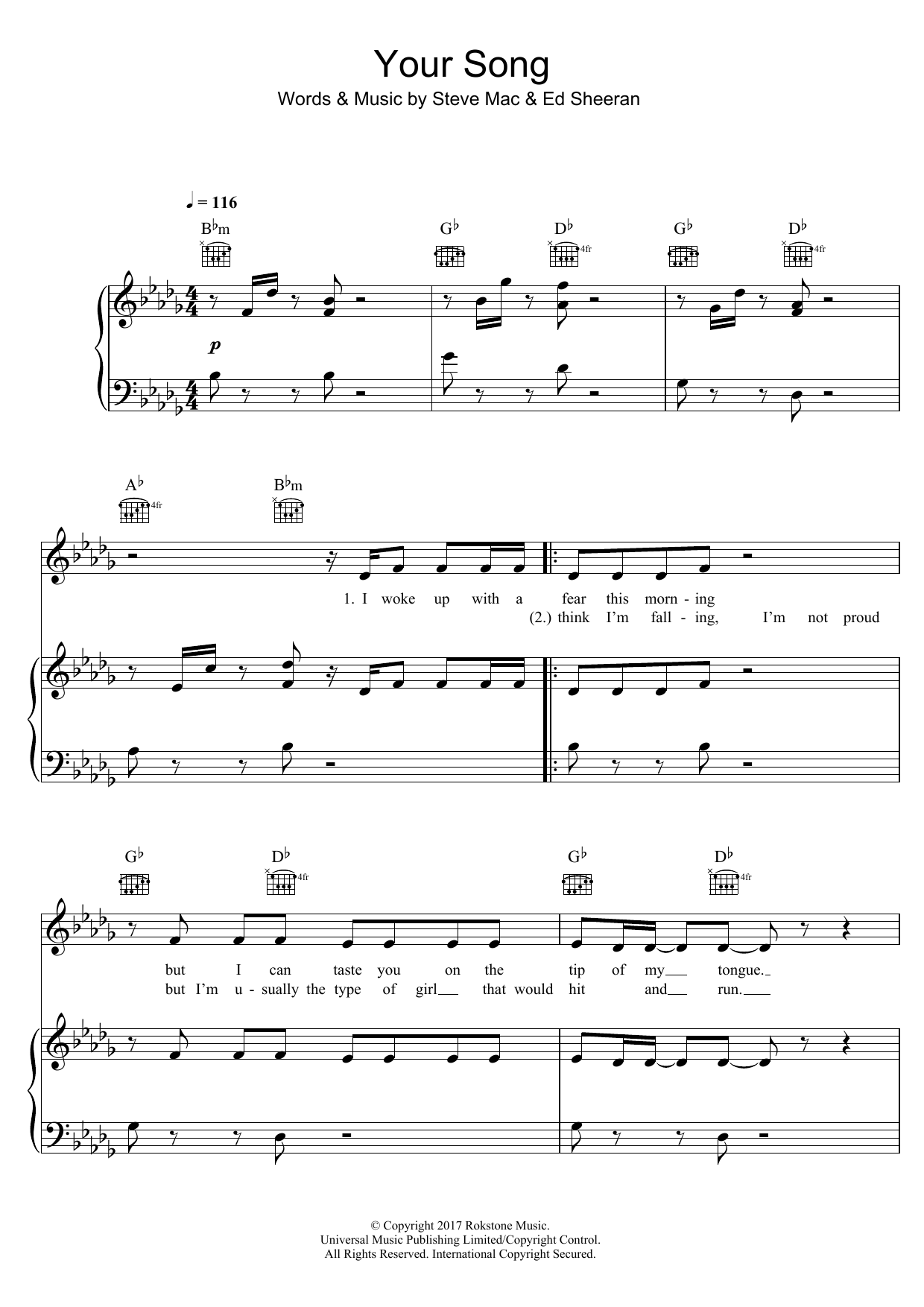 Rita Ora Your Song Sheet Music Notes & Chords for Keyboard - Download or Print PDF