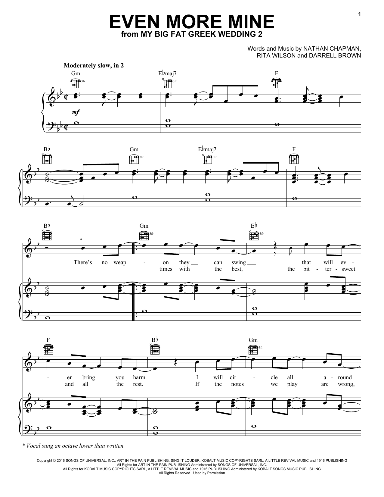 Rita Wilson Even More Mine Sheet Music Notes & Chords for Piano, Vocal & Guitar (Right-Hand Melody) - Download or Print PDF