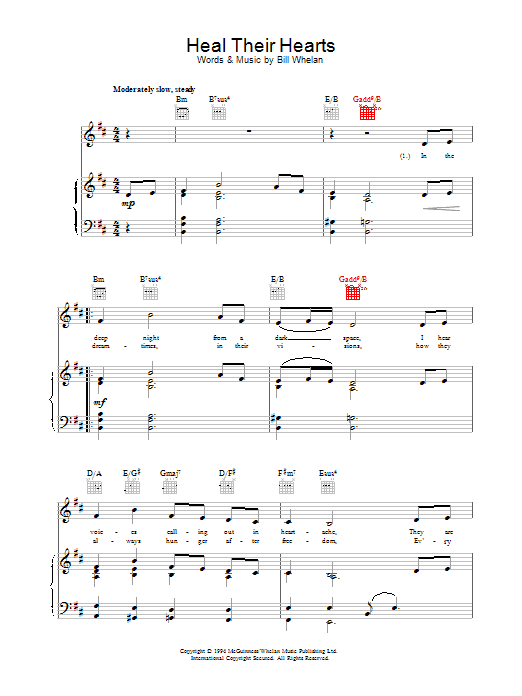 Riverdance Heal Their Hearts Sheet Music Notes & Chords for Piano - Download or Print PDF