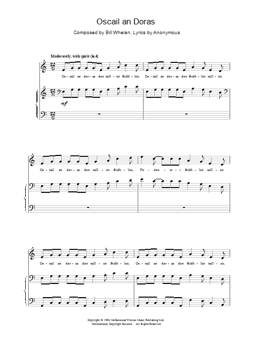 Riverdance Oscail an Doras Sheet Music Notes & Chords for Piano - Download or Print PDF