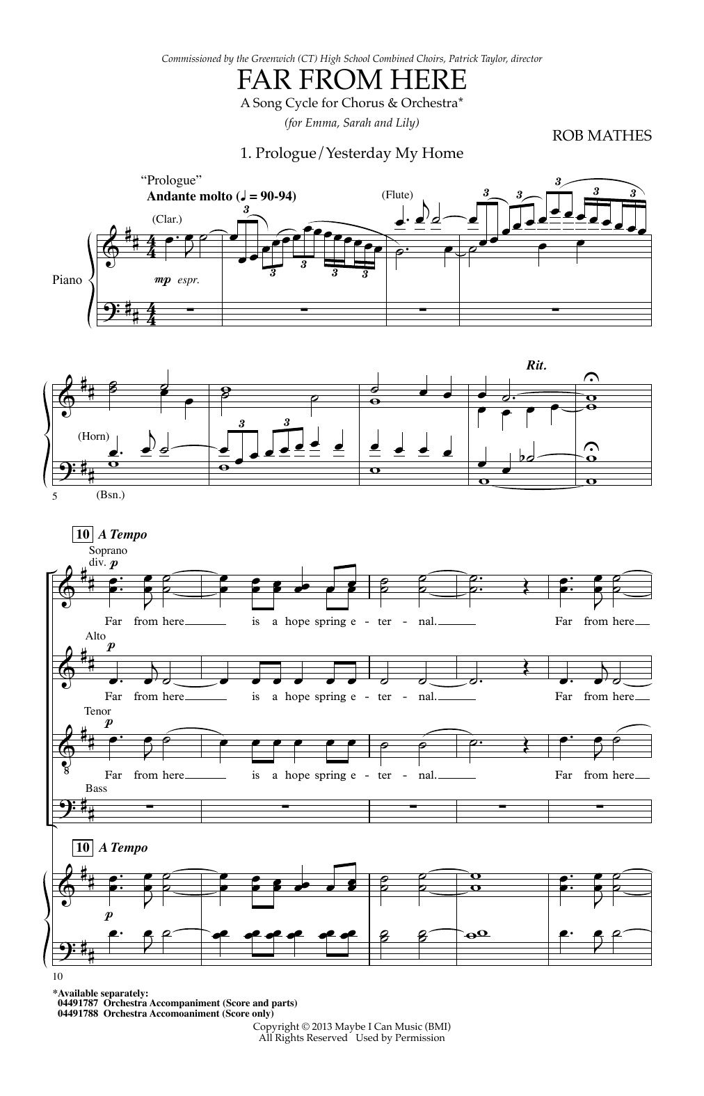 Rob Mathes Far From Here Sheet Music Notes & Chords for SATB - Download or Print PDF