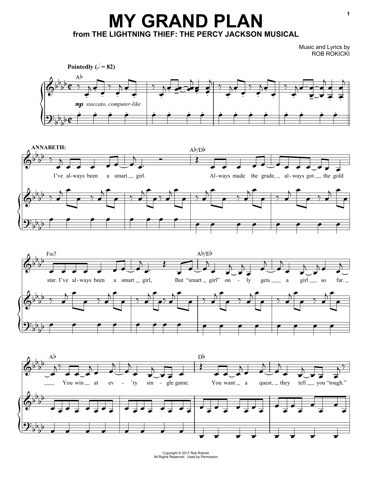 Rob Rokicki My Grand Plan (from The Lightning Thief: The Percy Jackson Musical) Sheet Music Notes & Chords for Piano & Vocal - Download or Print PDF