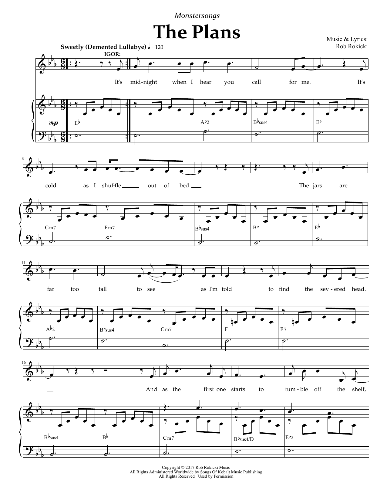 Rob Rokicki The Plans (from Monstersongs) Sheet Music Notes & Chords for Piano & Vocal - Download or Print PDF