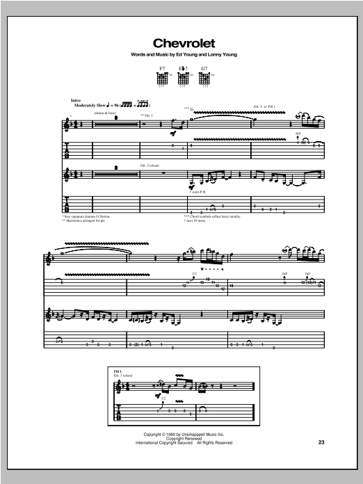 Robben Ford Chevrolet Sheet Music Notes & Chords for Guitar Tab - Download or Print PDF