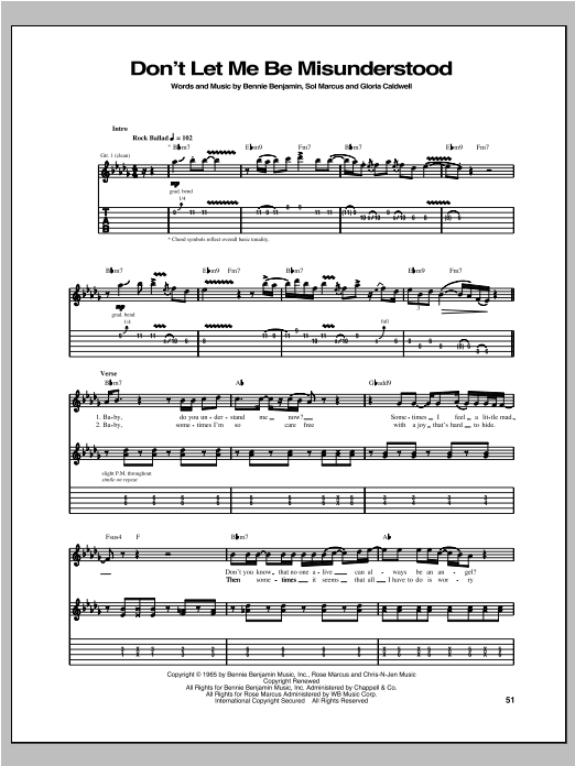 Robben Ford Don't Let Me Be Misunderstood Sheet Music Notes & Chords for Guitar Tab - Download or Print PDF