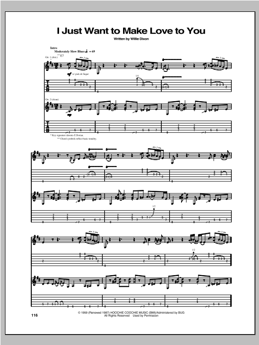 Robben Ford I Just Want To Make Love To You Sheet Music Notes & Chords for Guitar Tab - Download or Print PDF