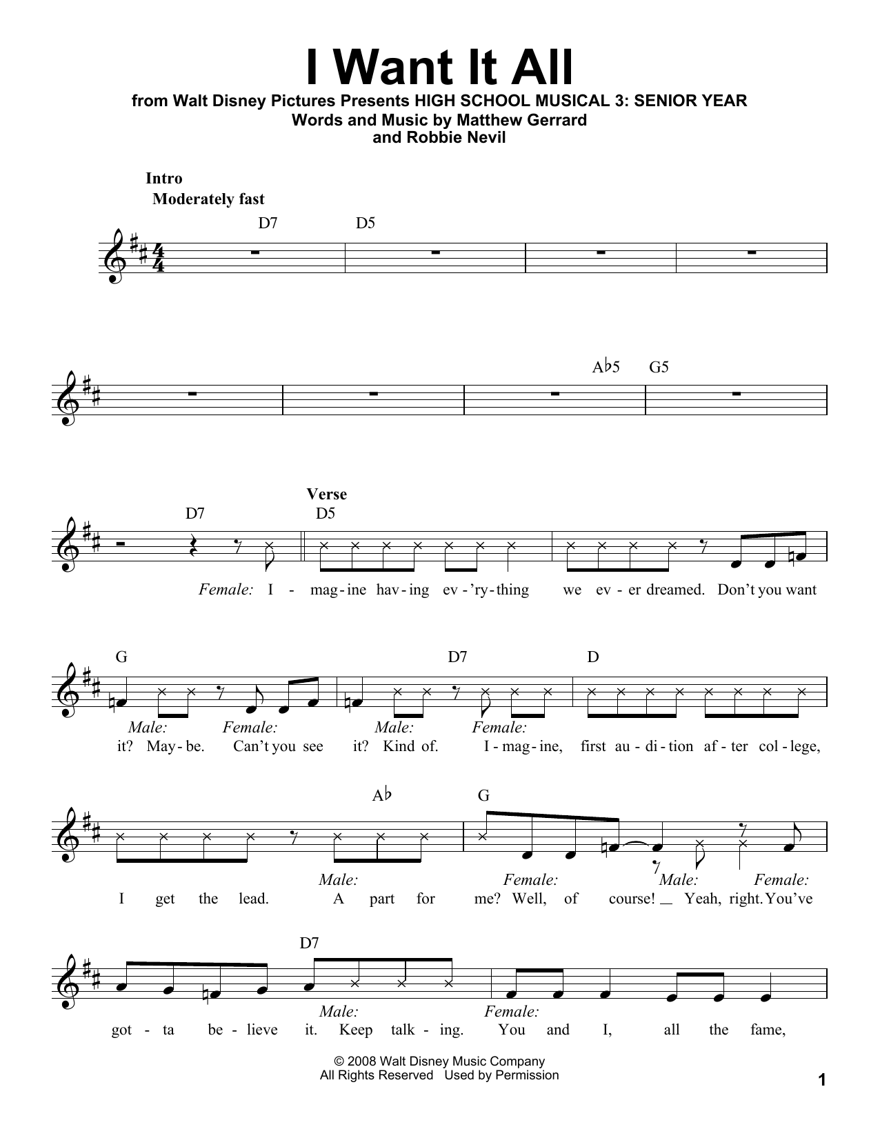 Robbie Nevil I Want It All Sheet Music Notes & Chords for Voice - Download or Print PDF