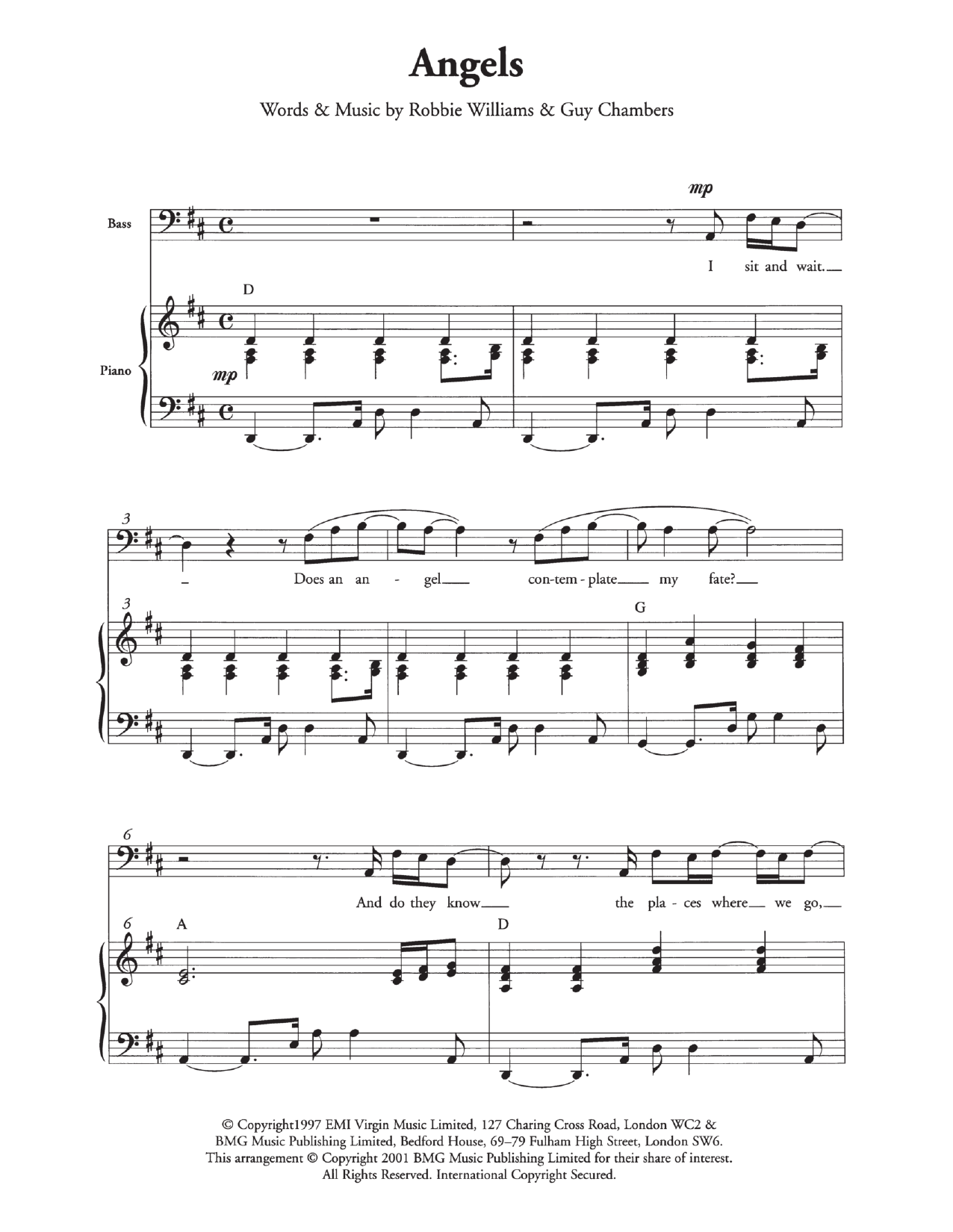 Robbie Williams Angels (arr. Berty Rice) Sheet Music Notes & Chords for SATB - Download or Print PDF