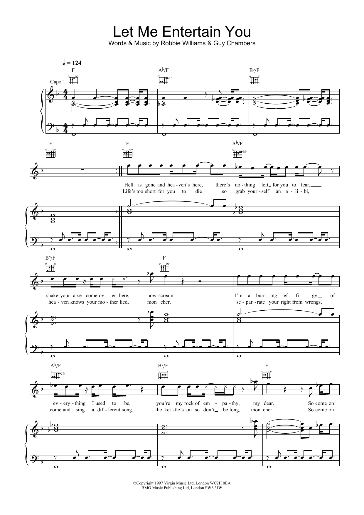 Robbie Williams Let Me Entertain You Sheet Music Notes & Chords for Flute Solo - Download or Print PDF