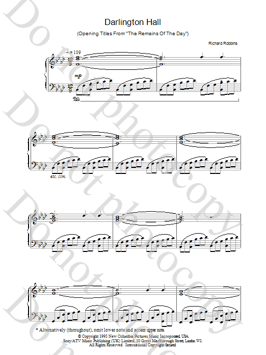 Robbins,R Darlington Hall Sheet Music Notes & Chords for Piano Solo - Download or Print PDF