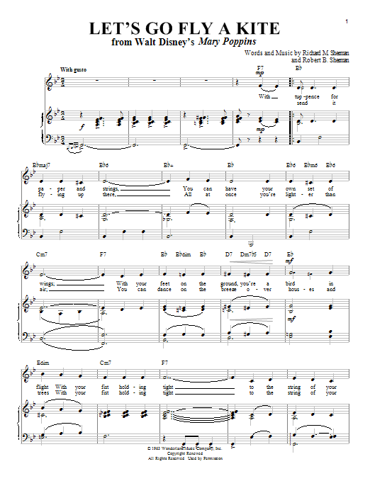 Marc Shaiman & Scott Wittman Let's Go Fly A Kite Sheet Music Notes & Chords for Piano & Vocal - Download or Print PDF