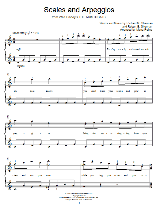 Sherman Brothers Scales And Arpeggios Sheet Music Notes & Chords for Educational Piano - Download or Print PDF
