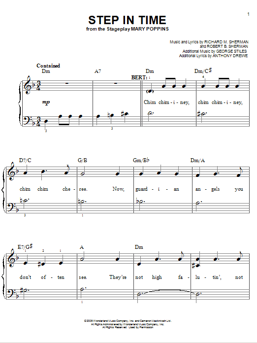 Sherman Brothers Step In Time Sheet Music Notes & Chords for Easy Piano - Download or Print PDF