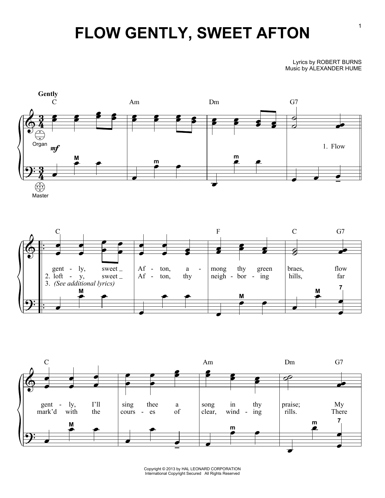Gary Meisner Flow Gently, Sweet Afton Sheet Music Notes & Chords for Accordion - Download or Print PDF