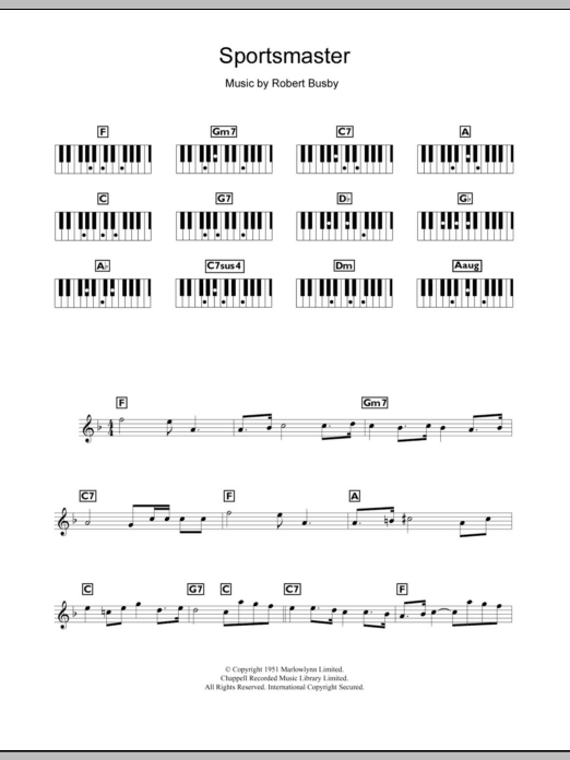 Robert Busby Sportsmaster Sheet Music Notes & Chords for Keyboard - Download or Print PDF