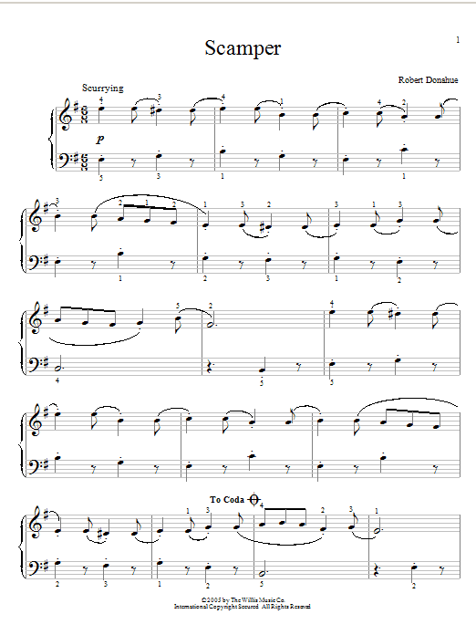 Robert Donahue Scamper Sheet Music Notes & Chords for Educational Piano - Download or Print PDF