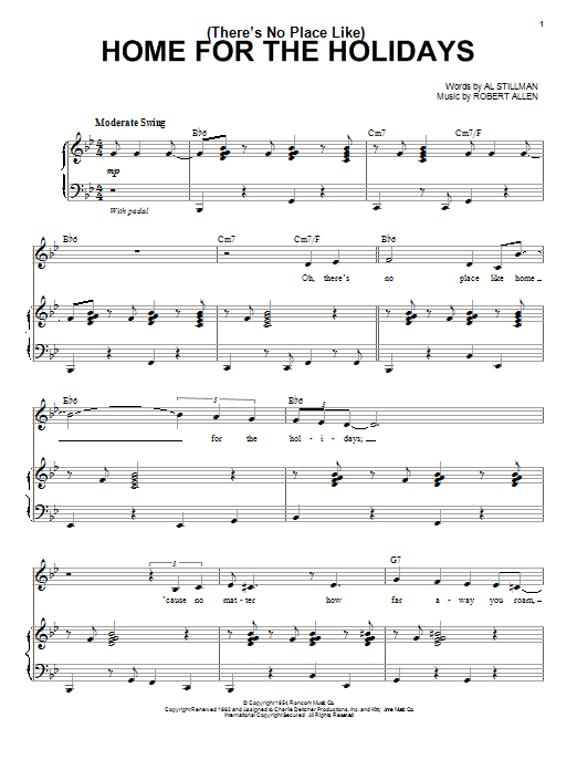 Robert Goulet (There's No Place Like) Home For The Holidays Sheet Music Notes & Chords for Piano & Vocal - Download or Print PDF