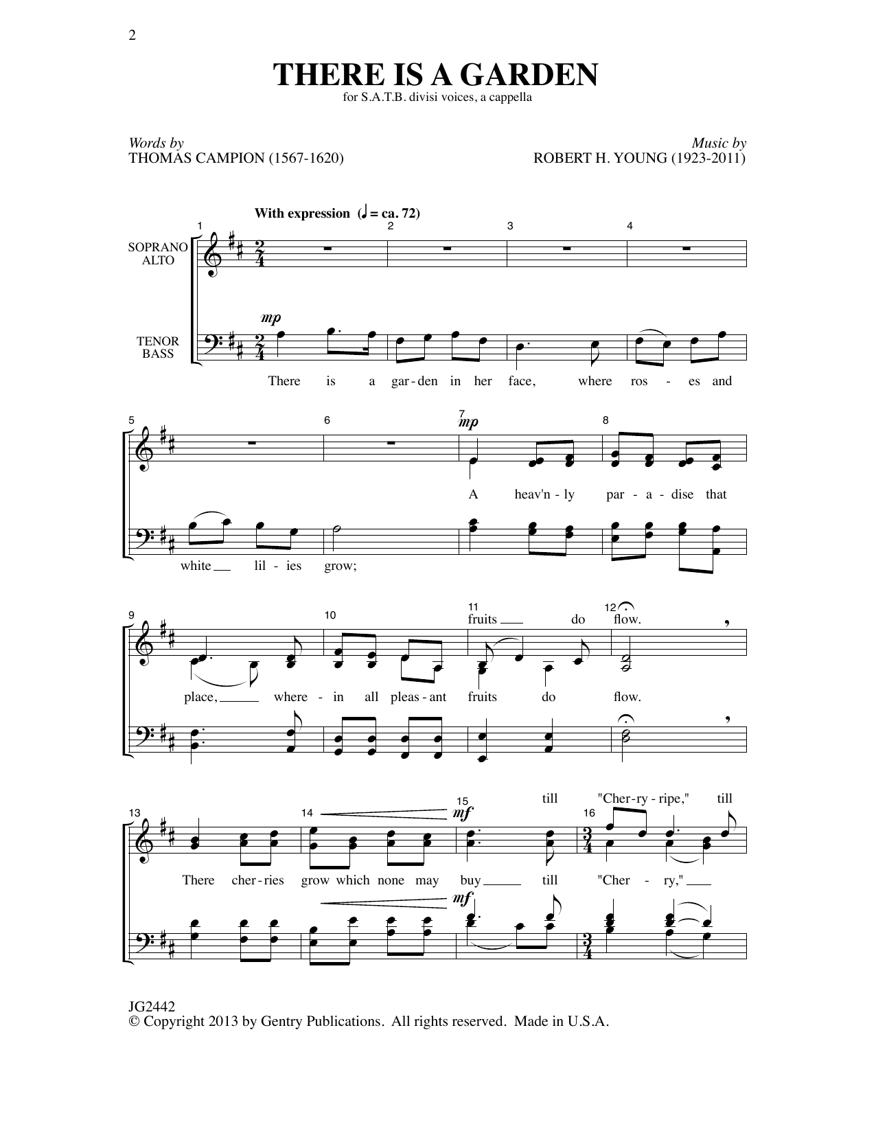 Robert H. Young There Is A Garden Sheet Music Notes & Chords for SATB Choir - Download or Print PDF
