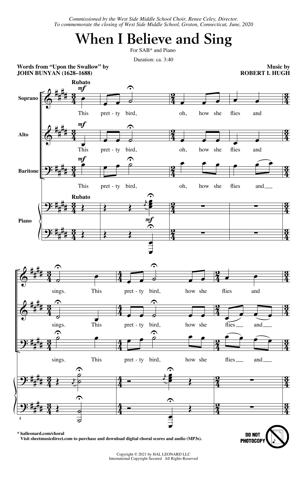 Robert I. Hugh When I Believe And Sing Sheet Music Notes & Chords for SAB Choir - Download or Print PDF
