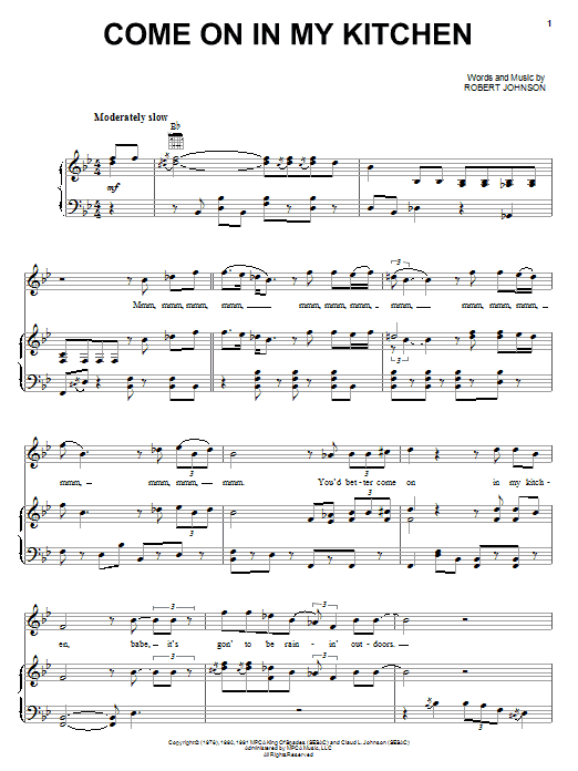 Robert Johnson Come On In My Kitchen Sheet Music Notes & Chords for Easy Guitar Tab - Download or Print PDF