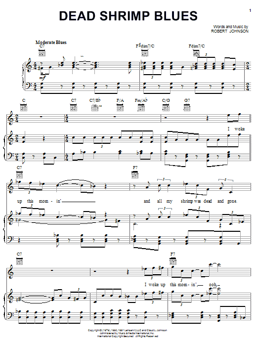 Robert Johnson Dead Shrimp Blues Sheet Music Notes & Chords for Guitar Tab - Download or Print PDF