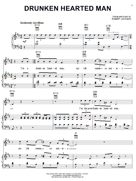 Robert Johnson Drunken Hearted Man Sheet Music Notes & Chords for Banjo - Download or Print PDF