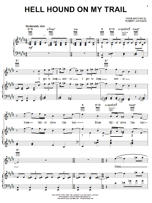 Robert Johnson Hell Hound On My Trail Sheet Music Notes & Chords for Guitar Tab - Download or Print PDF