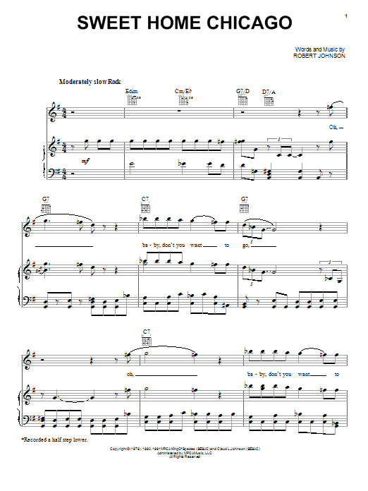 Robert Johnson Sweet Home Chicago Sheet Music Notes & Chords for Clarinet - Download or Print PDF