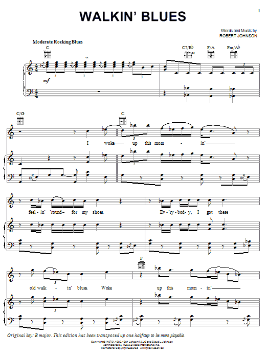 Robert Johnson Walkin' Blues Sheet Music Notes & Chords for Banjo - Download or Print PDF