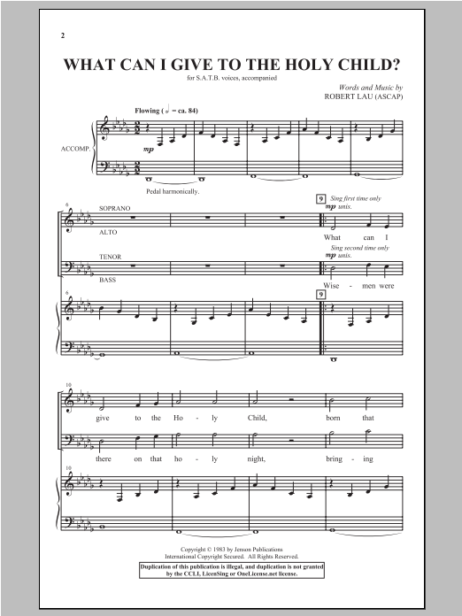 Robert Lau What Can I Give To The Holy Child? Sheet Music Notes & Chords for SATB - Download or Print PDF