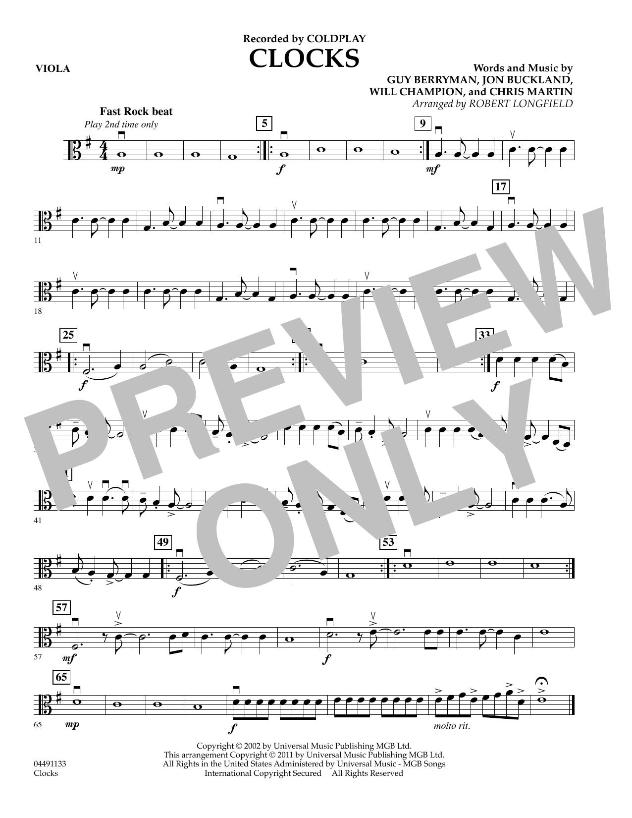 Robert Longfield Clocks - Viola Sheet Music Notes & Chords for String Quartet - Download or Print PDF