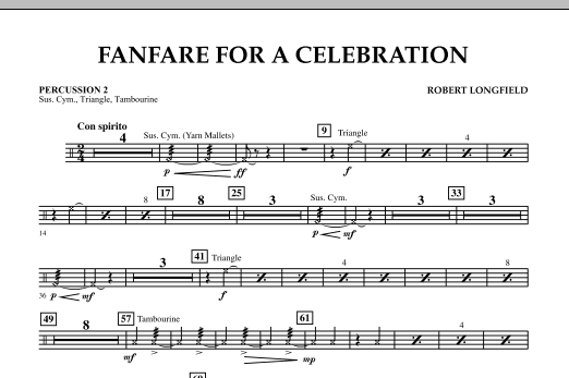 Robert Longfield Fanfare For A Celebration - Percussion 2 Sheet Music Notes & Chords for Concert Band - Download or Print PDF