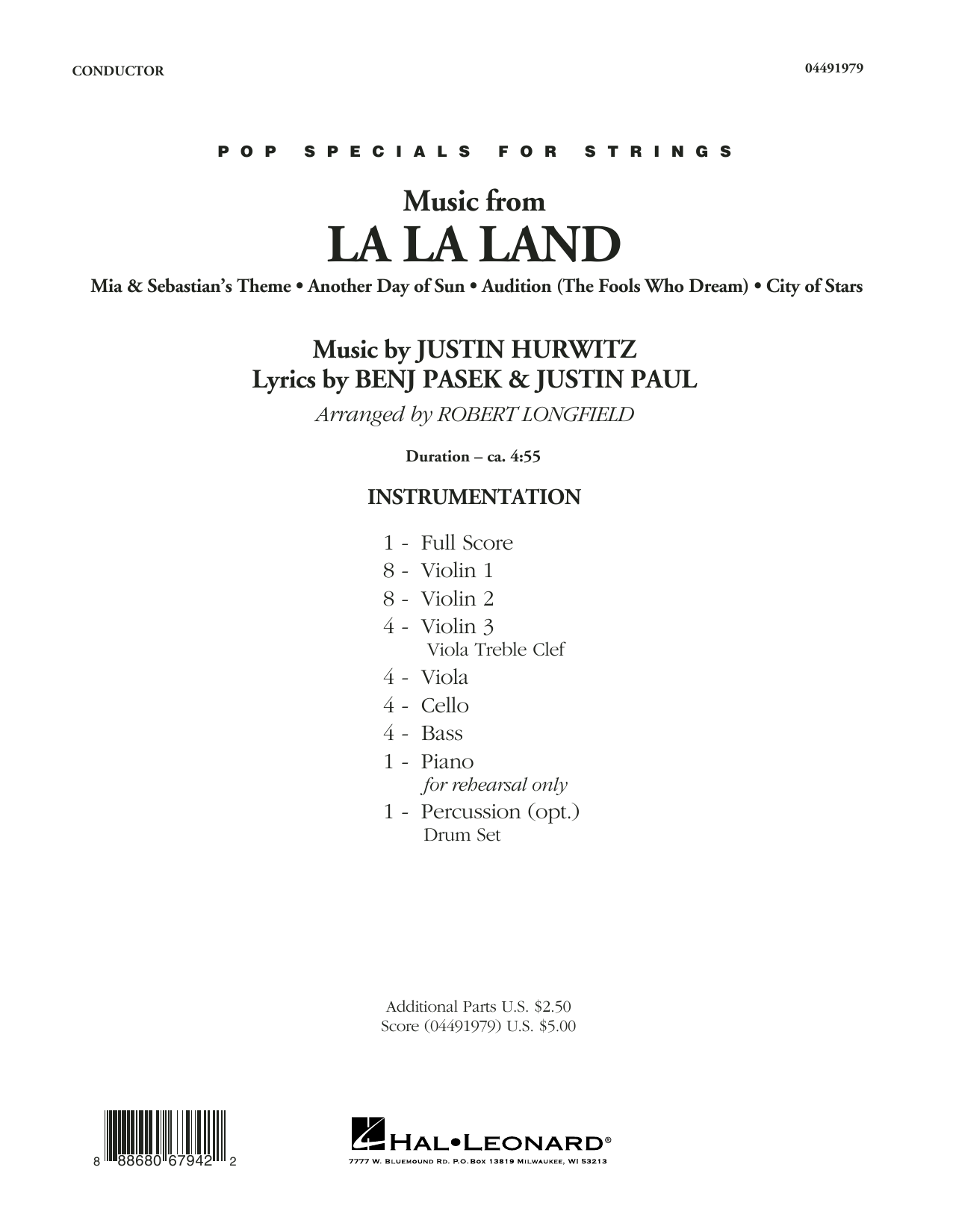 Robert Longfield Music from La La Land - Conductor Score (Full Score) Sheet Music Notes & Chords for Orchestra - Download or Print PDF