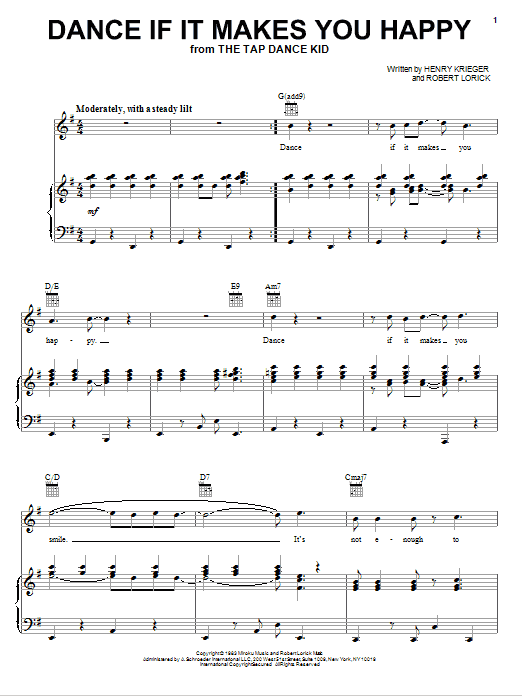 Robert Lorick Dance If It Makes You Happy Sheet Music Notes & Chords for Piano, Vocal & Guitar (Right-Hand Melody) - Download or Print PDF