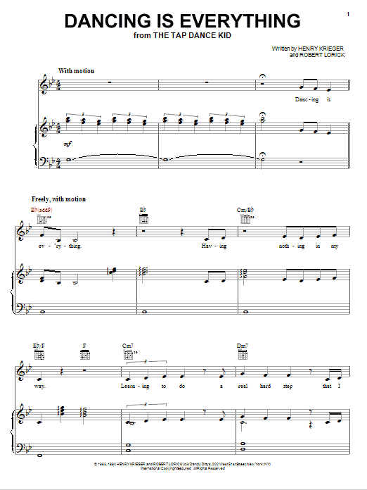 Robert Lorick Dancing Is Everything Sheet Music Notes & Chords for Piano, Vocal & Guitar (Right-Hand Melody) - Download or Print PDF