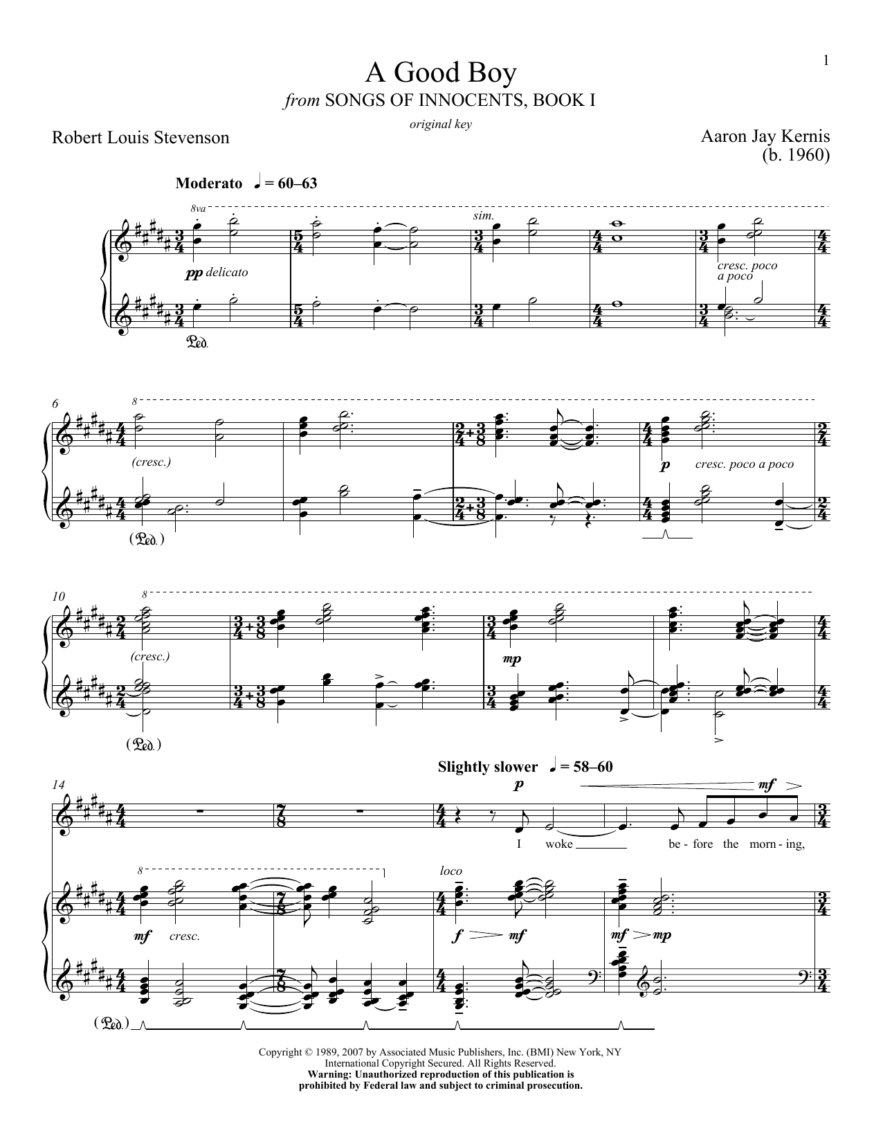 Robert Louis Stevenson A Good Boy Sheet Music Notes & Chords for Piano & Vocal - Download or Print PDF