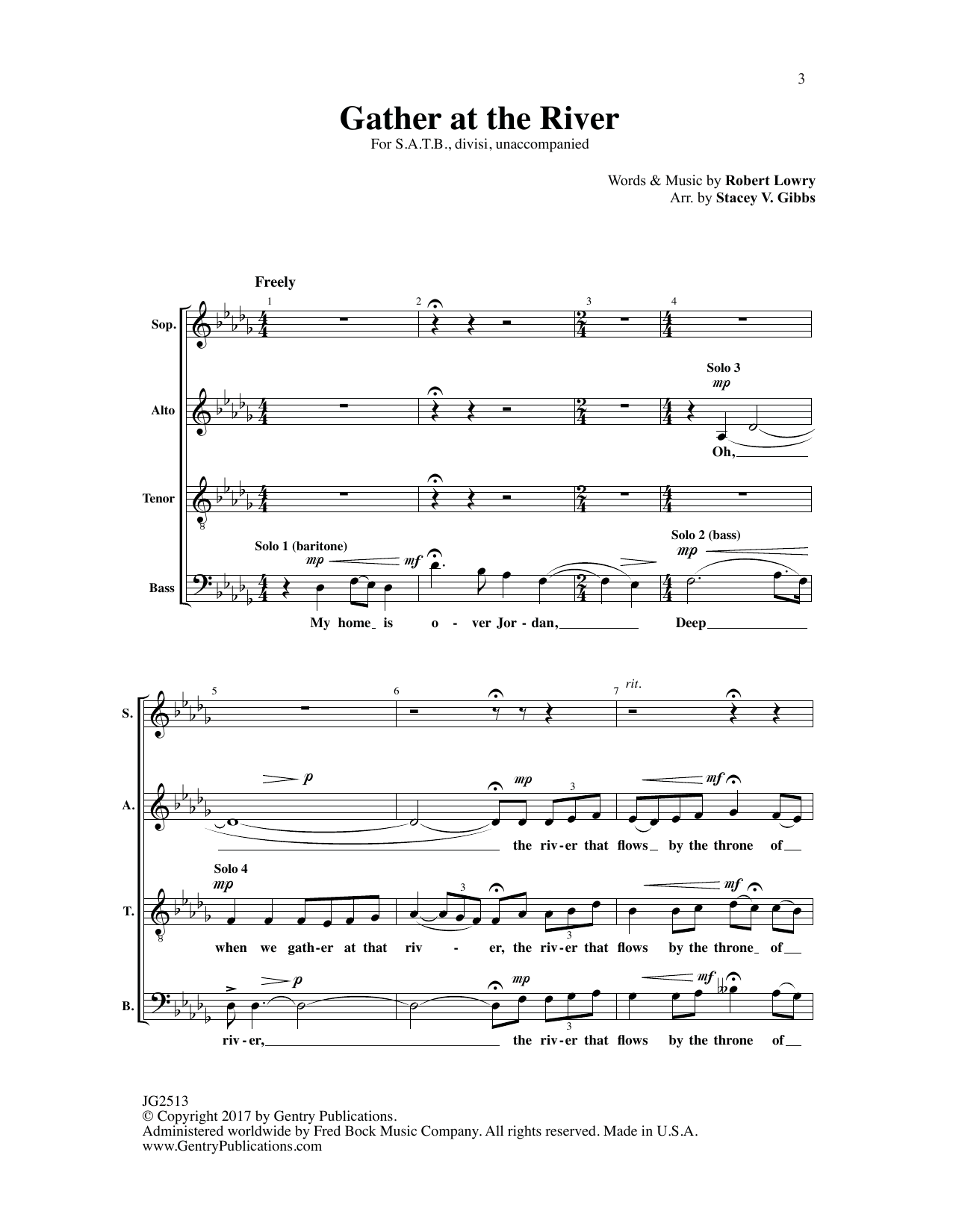 Robert Lowry Gather at the River Sheet Music Notes & Chords for Choral - Download or Print PDF