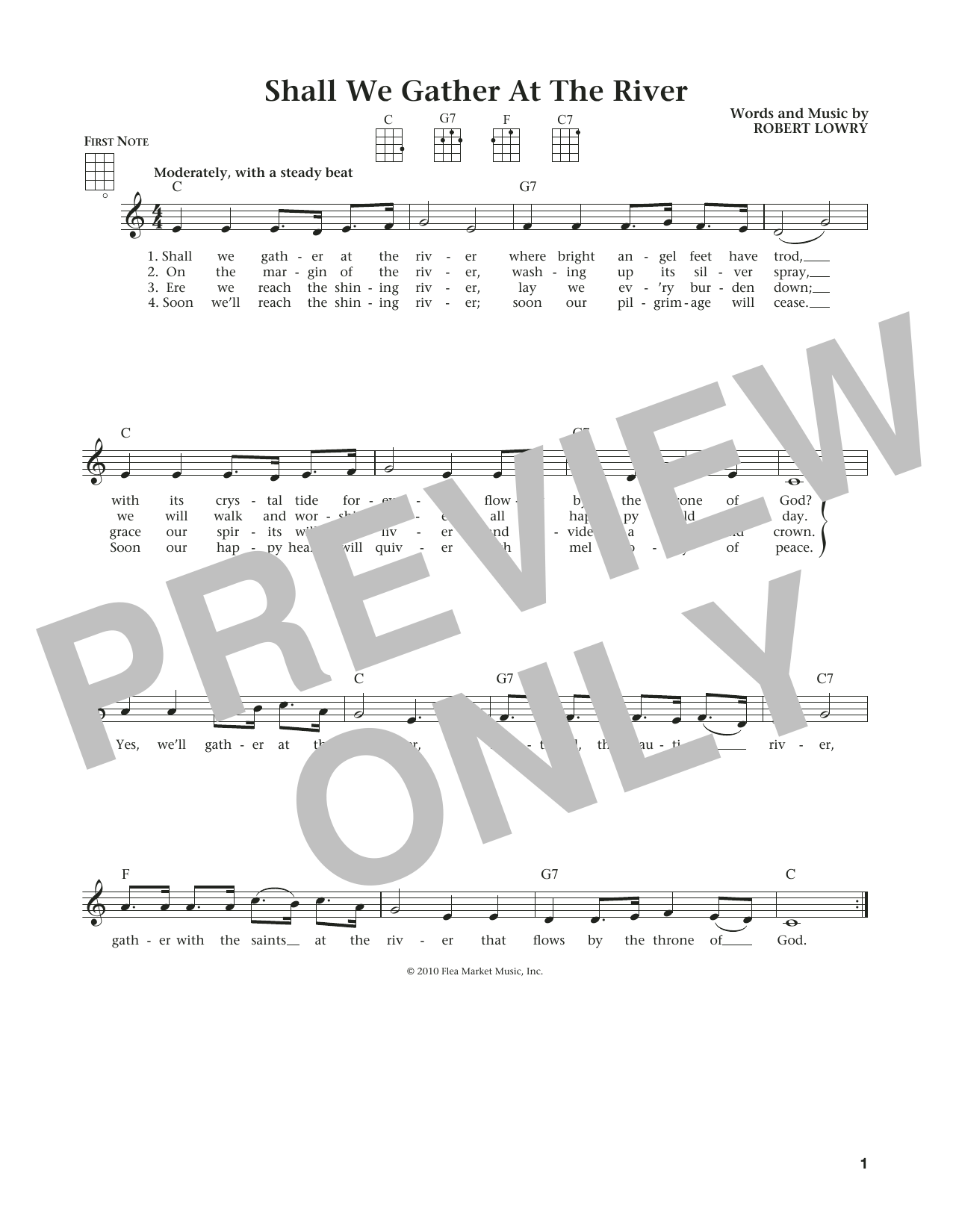 Robert Lowry Shall We Gather At The River? (from The Daily Ukulele) (arr. Liz and Jim Beloff) Sheet Music Notes & Chords for Ukulele - Download or Print PDF