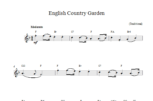 Robert M Jordan English Country Garden sheet music notes and chords. Download Printable PDF.