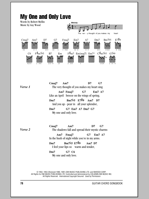 Robert Mellin My One And Only Love Sheet Music Notes & Chords for Solo Guitar Tab - Download or Print PDF