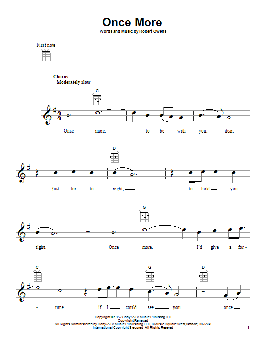 Robert Owens Once More Sheet Music Notes & Chords for Piano, Vocal & Guitar (Right-Hand Melody) - Download or Print PDF