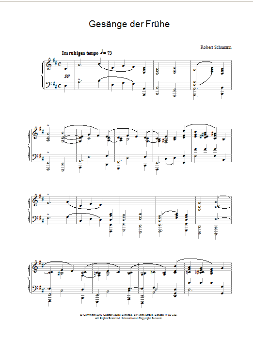 Robert Schumann Ges??nge der Fr??he Sheet Music Notes & Chords for Piano - Download or Print PDF