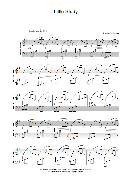 Robert Schumann Little Study Sheet Music Notes & Chords for Piano Solo - Download or Print PDF