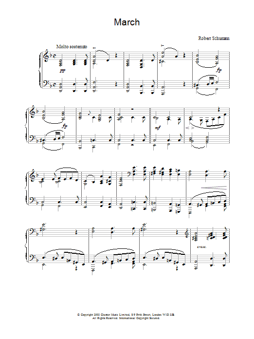 Robert Schumann March Sheet Music Notes & Chords for Piano - Download or Print PDF