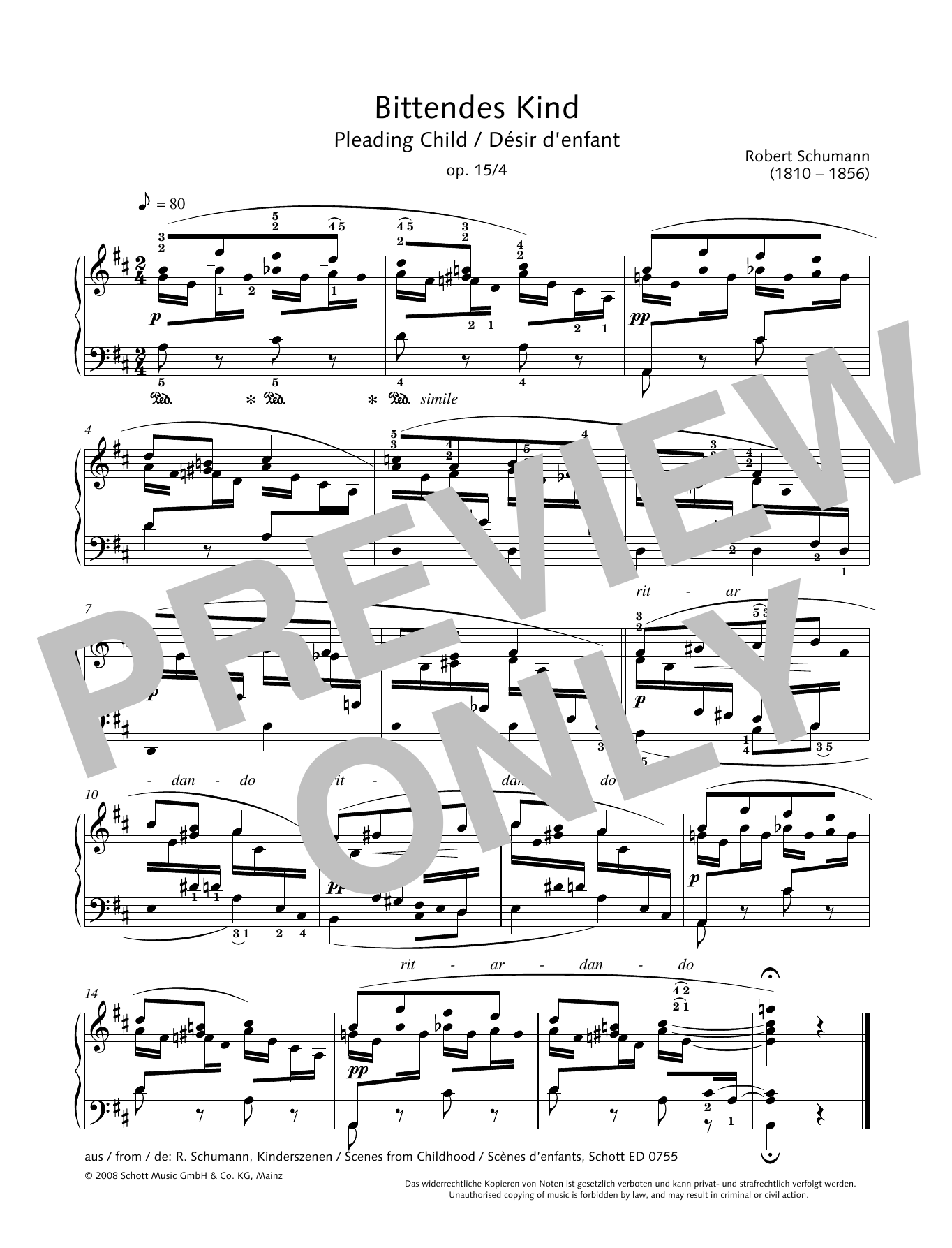 Hans-Gunter Heumann Pleading Child Sheet Music Notes & Chords for Piano Solo - Download or Print PDF