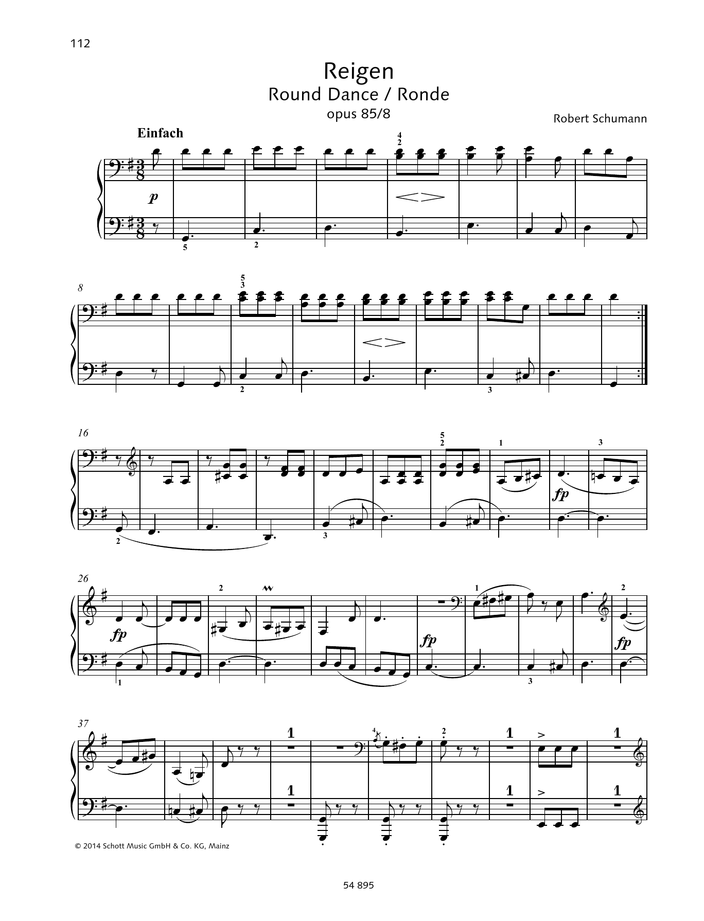 Robert Schumann Round Dance Sheet Music Notes & Chords for Piano Duet - Download or Print PDF