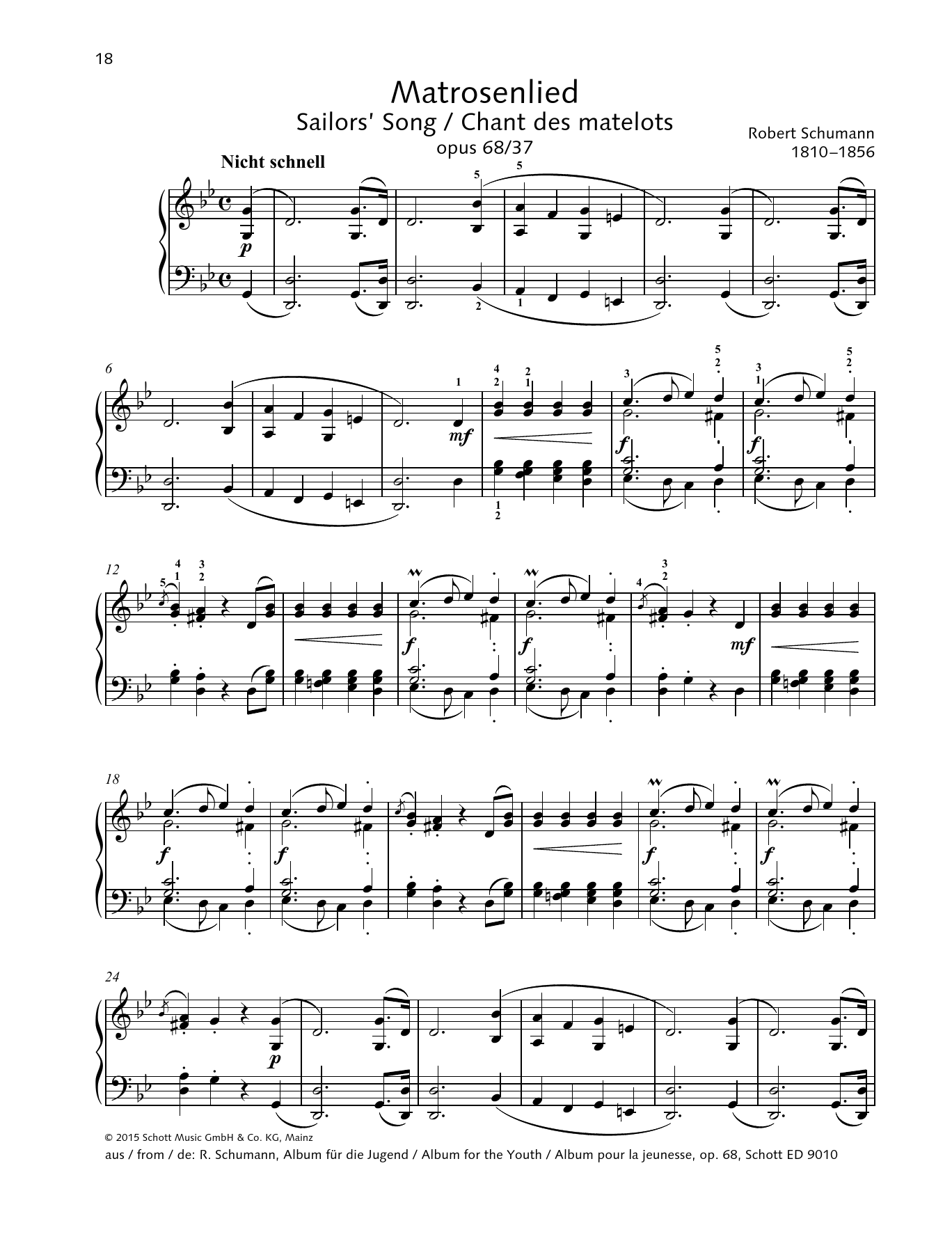 Robert Schumann Sailor's Song Sheet Music Notes & Chords for Piano Solo - Download or Print PDF Robert Schumann Sailor's Song Sheet Music Notes & Chords for Piano Solo - Download or Print PDF