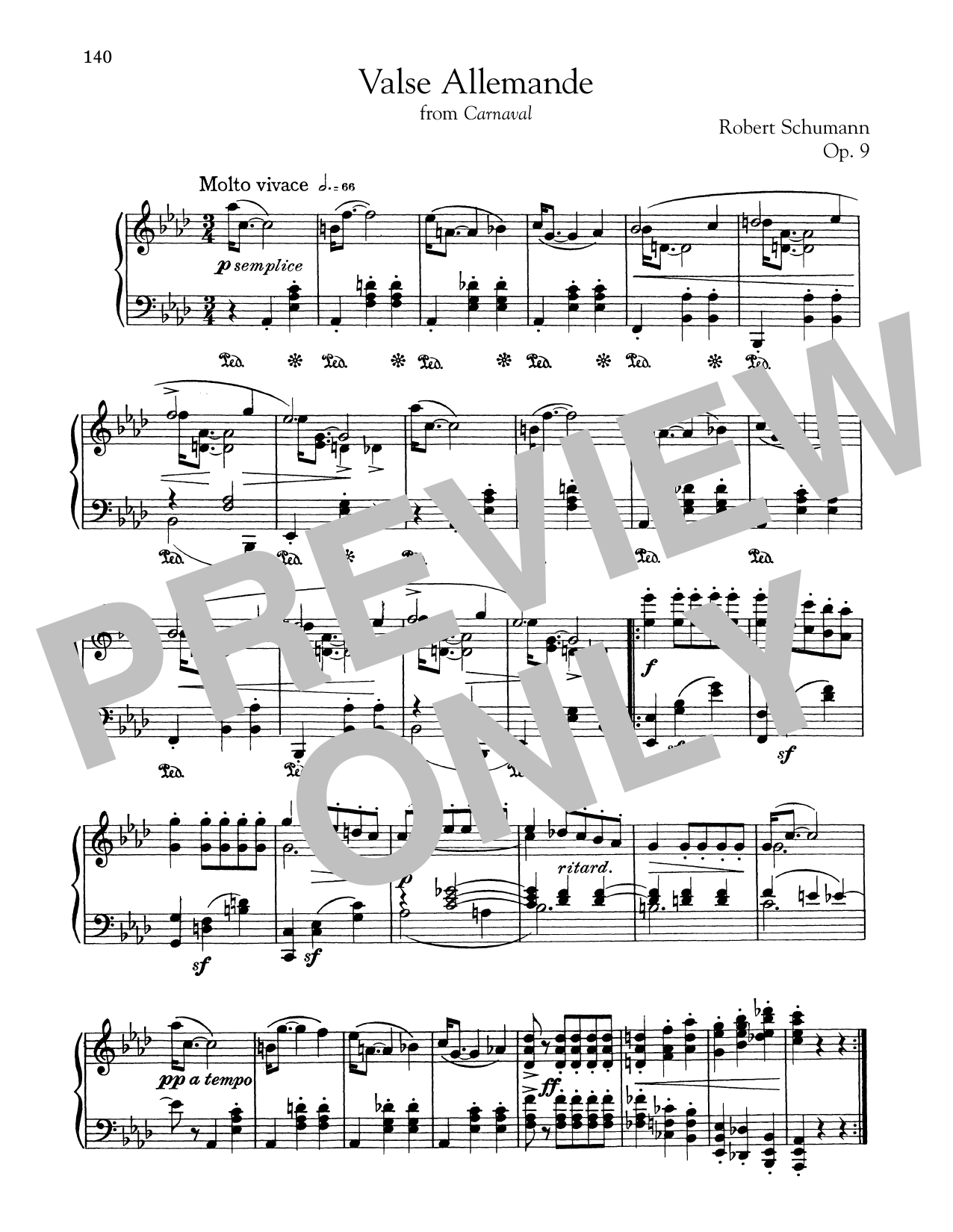 Robert Schumann Valse Allemande Sheet Music Notes & Chords for Piano - Download or Print PDF